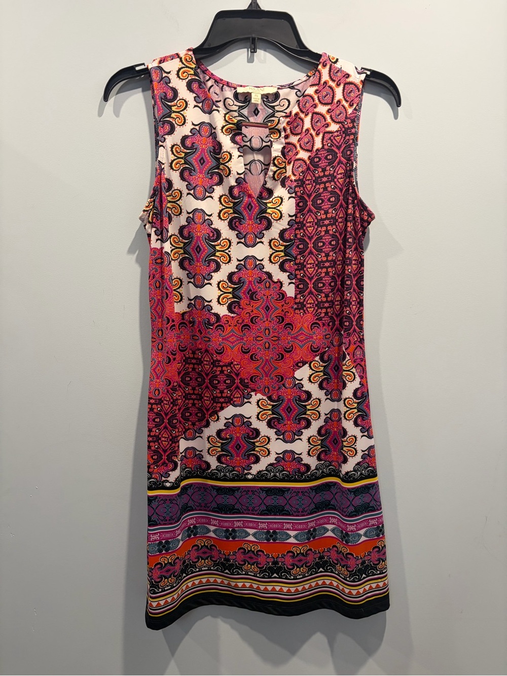 Haani Petite Multicolor Paisley Keyhole Hardware Sleeveless Dress Sz PS
